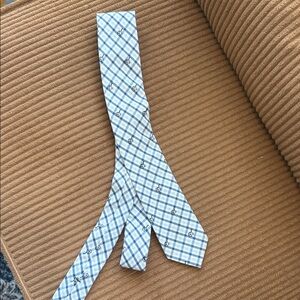 Bar III Light Blue and White Plaid Tie